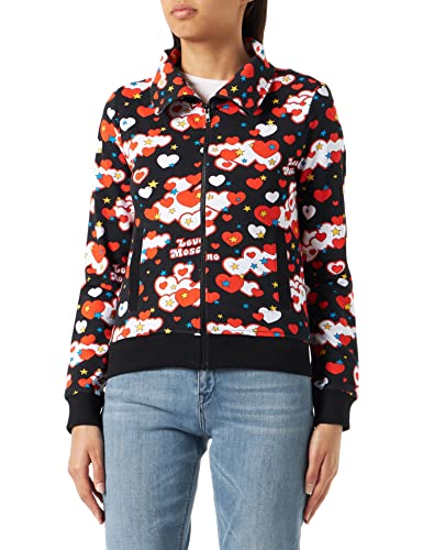 Love Moschino Damska kurtka polarowa ze stretchu, Czarny niebieski czerwony żółty biały, 48