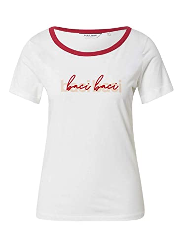 Naf Naf T-shirt damski, kość słoniowa, S