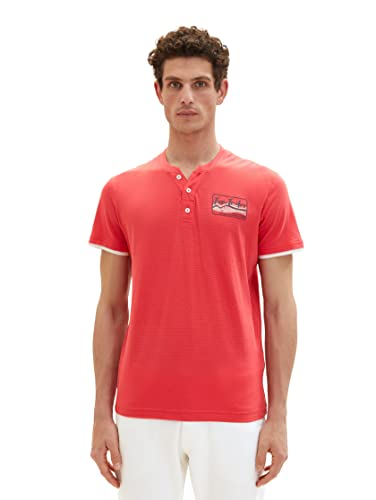 TOM TAILOR Koszulka męska 1036321, 31045-Soft Berry Red, XXL, 31045 - Soft Berry Red, XXL