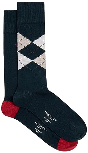 Hackett London Męskie skarpety ARGYLE 2P, zielone (Forest Green), L, Zielony (leśny zielony)