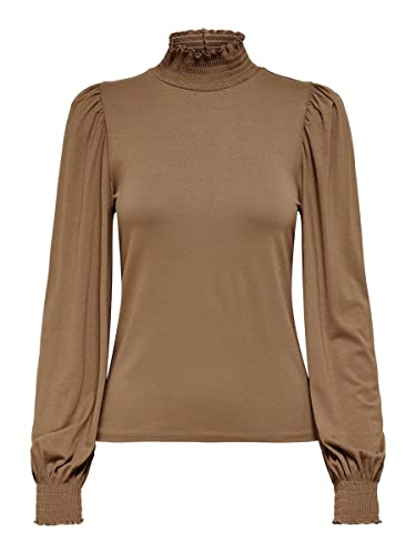 ONLY Women's ONLELVA L/S Smock TOP NOOS NN koszulka z długim rękawem, Toasted Coconut, XL
