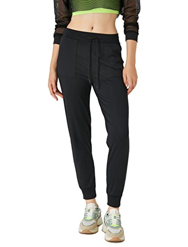 Damskie spodnie dresowe Koton Jogger z kieszeniami sznurowanymi, Czarny (999), M