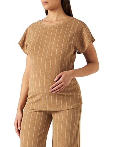 Supermom Damska koszulka z krótkim rękawem w paski, Tigers Eye - P914, 40 PL