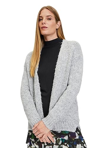 Cartoon Damski kardigan z dzianiny, jednokolorowy, jasnoszary melanżowy, 40