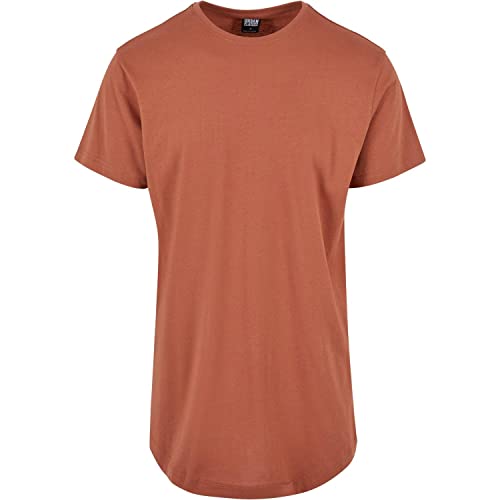 Urban Classics Shaped Long Tee męski T-shirt brązowy Basics, Streetwear, Terracotta, M