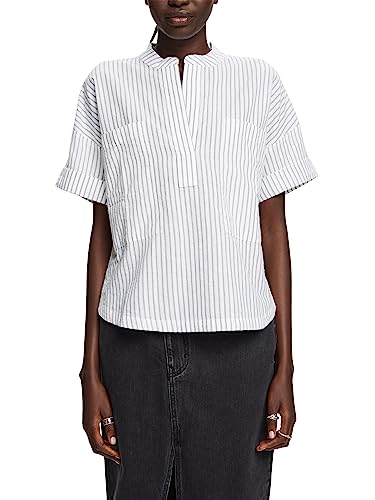 ESPRIT Bluzka w paski oversize, biały, XS