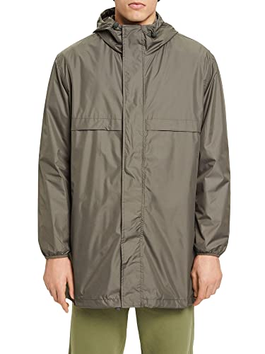 ESPRIT Collection Lekka kurtka przeciwdeszczowa z kapturem, zielony khaki, XXL