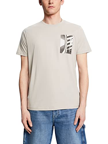 edc by ESPRIT Męski T-shirt 043CC2K317, 040/LIGHT Grey, S, 040/jasnoszary., S