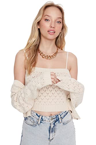 Trendyol Kardigan - niebieski - regularny, KAMIEŃ, L