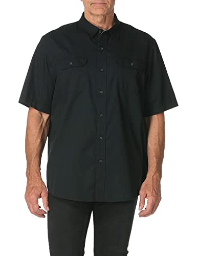 Wrangler Authentics Męska koszula z krótkim rękawem, klasyczna, tkana, Caviar, rozmiar X