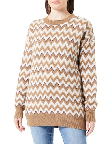 SIDONA Damski sweter z dzianiny 15525117-SI01, brązowy wielokolorowy, XL/XXL, Brązowy, wielokolorowy., XL-XXL