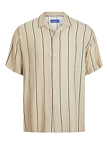 JACK & JONES Męska koszula z krótkim rękawem w paski, Crockery., M