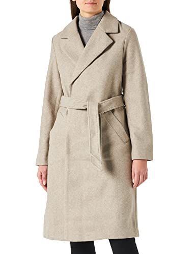 bestseller a/s Damski płaszcz VMFORTUNEAYA Long Coat, Silver Mink/Szczegóły: melanż, XS