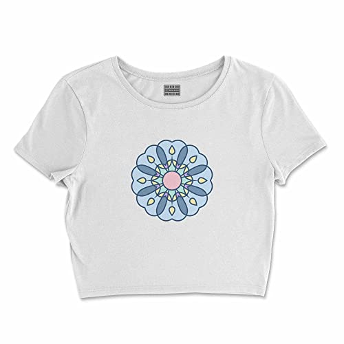Bona Basics, Damski T-shirt basic, z nadrukiem cyfrowym, 100 bawełny, biały, swobodny, damski top, rozmiar: L, biały, L Krótki