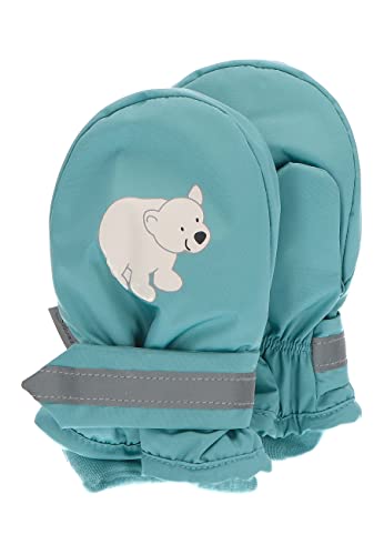 Sterntaler Unisex dziecięce rękawiczki z motywem niedźwiedzia polarnego, ciemnoturkusowe, 1