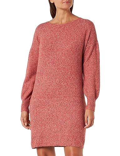 Bestseller A/S Damska sukienka VMDOFFY LS Boatneck Knee Dress GA Boo, Red Ochre/Detail:Melange, S, Red Ochre/Detail:melange, S