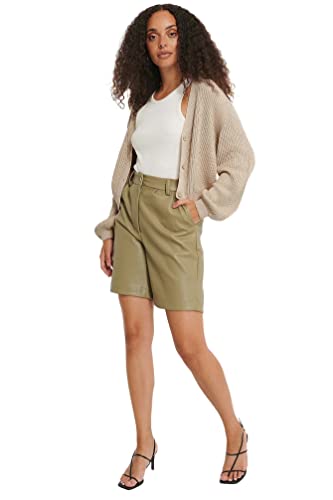 NA-KD Damski kardigan Volume Sleeve Buttoned Cardigan, beżowy, S