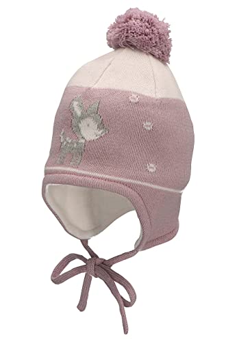 Sterntaler Dziewczęca GOTS czapka z pomponem REH czapka, liliowa, 47