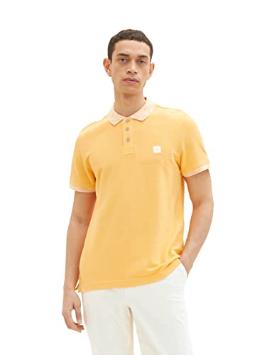 TOM TAILOR Męska koszulka polo 1035628, 2225 Washed Out Orange, S, 22225 - Washed Out Orange, S