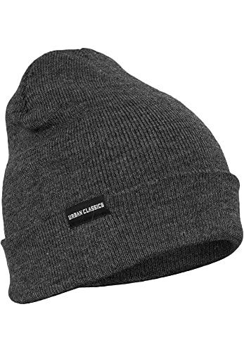 Urban Classics Czapka z dzianiny unisex Basic Flap Beanie, szary (charcoal 91), jeden rozmiar