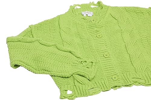 gaya Damski jednorzędowy kardigan z dzianiny limonka XS/S, Limette, XS