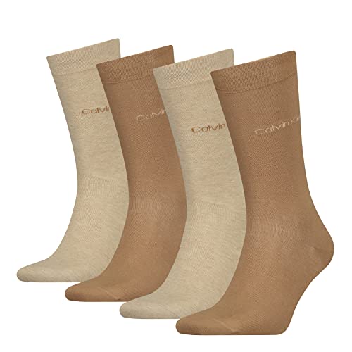 Calvin Klein Męskie skarpety na prezent (4 sztuki), Caramel Combo, rozmiar uniwersalny
