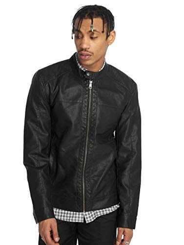 Only & Sons Onsmike PU Racer Jacket OTW Kurtka męska, Czarny (czarny czarny), S