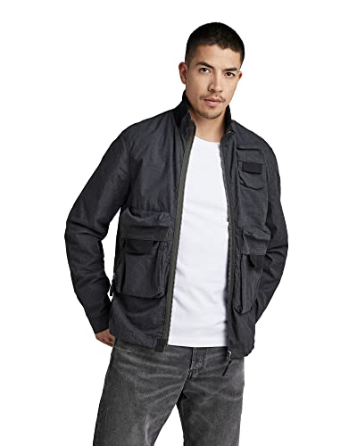 G-STAR RAW Męska kurtka bomberka z zamkiem błyskawicznym, Mehrfarbig (Dk Black Htr C903-7293), S