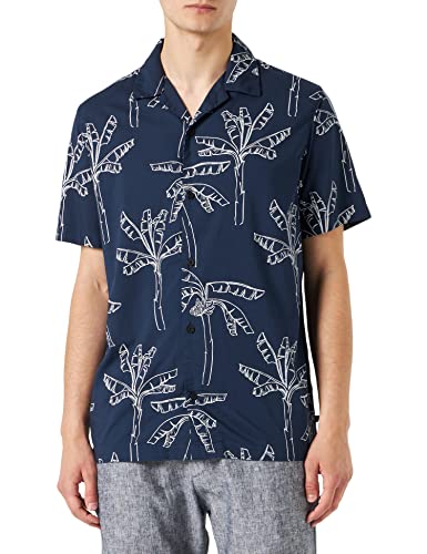 Q/S by s.Oliver Męska koszula z krótkim rękawem, niebieski, XXL