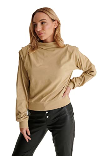 NA-KD Damska bluza z kapturem z kapturem, ZIELONY, XL