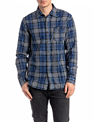 Replay Koszula męska, 010 Multicolour, 3XL