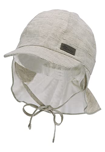 Sterntaler Unisex dziecięca czapka z daszkiem z kołnierzem czapka dziecięca, ciemnozielony, 43