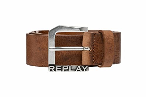 Replay Męski pasek ze skóry, brązowy (Tan 045), 90 cm, Tan 045, 90