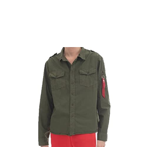 ALPHA INDUSTRIES Koszulka męska Dragon Shirt, 142-Dark Olive, XS