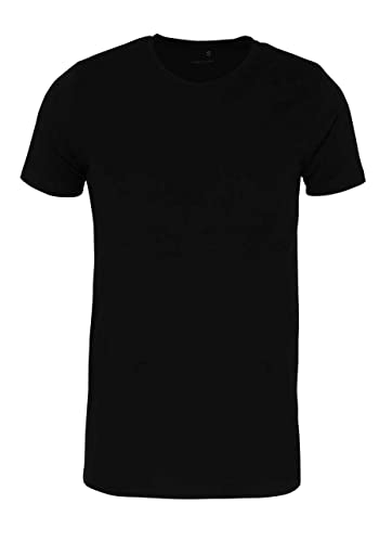 Seidensticker Męski t-shirt z krótkim rękawem, okrągły dekolt, czarny, XXL, czarny, XXL