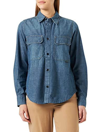 G-STAR RAW Koszulka damska z długim rękawem, niebieska (Faded Cricket Blue D311-D891), S, niebieski (Faded Cricket Blue D311-d891), S
