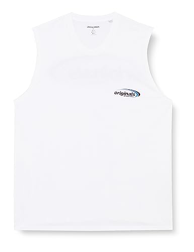 JACK & JONES PLUS Męski JORBRINK Belize Sleeveless Crew NE PLS Tanktop, Bright White, 3XL, Bright White, 3XL