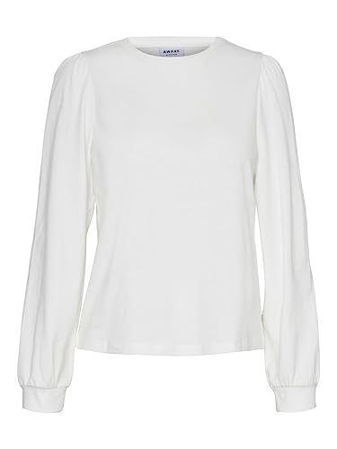 VERO MODA Women's VMKERRY LS O-Neck TOP VMA NOOS T-Shirt, Snow White, XL, Snow White, XL