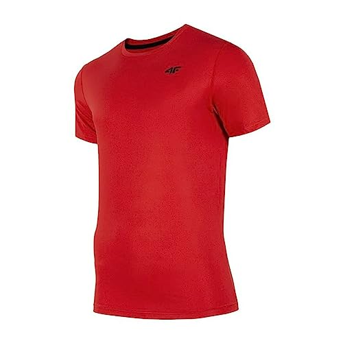 4F Męski T-shirt funkcyjny Tsmf351 Tshirt FNK, czerwony, L, czerwony, L