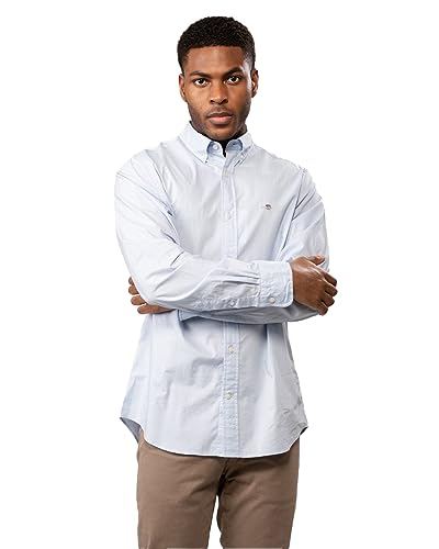 GANT Męska koszula Slim Poplin Slim Fit, jasnoniebieski, 3XL