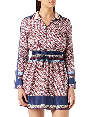 PINKO Damska sukienka Dicomano Abito Twill St. Foula, Er4 mult. niebieski/czerwony, 44 PL