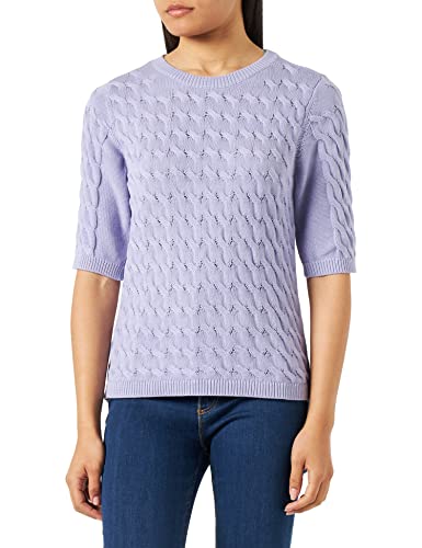 VICHAO O-Neck 2/4 Cable Knit TOP/SU-NOOS, Sweet Lavender, XS