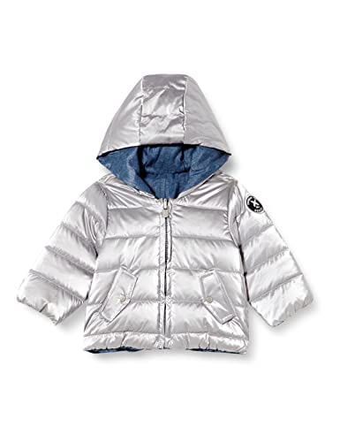 IKKS JUNIOR Dwustronna kurtka puchowa dla chłopców, srebrny/biały, niebieski, 6 Miesiące