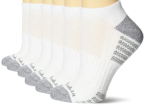 Columbia Damskie skarpetki Pique Weave Mesh Top No Show with Arch Support, 6 par skarpet, białe/szare logo, rozmiar uniwersalny