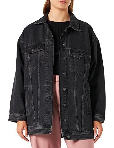 JJXX damska kurtka dżinsowa JXAlison oversized Long CR504, czarny denim, M