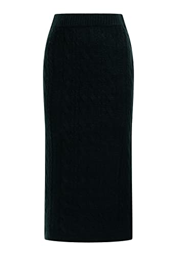 DreiMaster Damska spódnica midi z dzianiny, ciemnozielony, XL-XXL