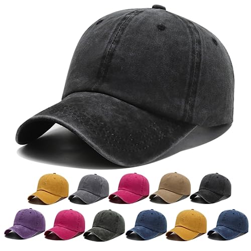 Clotth Stara sprana czapka baseballowa, jednokolorowa, szerokie rondo, sportowa czapka baseballowa dla kobiet, pomarańczowy, jeden rozmiar