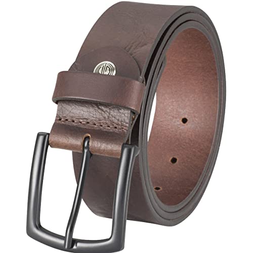 LINDENMANN Skórzany pasek męski, pasek dżinsowy męski 40 mm szerokości, pasek męski jeans XL, pełna skóra wołowa czarna, ciemnobrązowy, Bundweite 115 cm Gesamtlänge 130 cm W 45.5 XXL