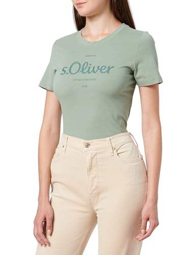 s.Oliver Sales GmbH & Co. KG/s.Oliver Damska koszulka z nadrukiem logo, zielony, 32