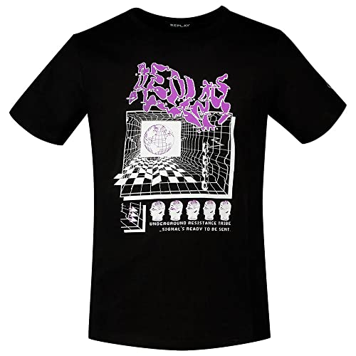 Replay Męski T-shirt M6332, czarny, M